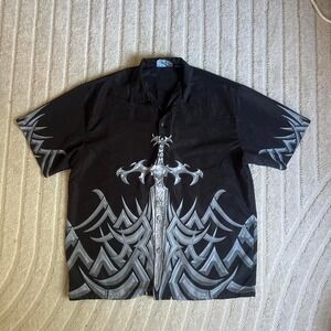 VTG Y2K Sapphire Lounge Bowling Shirt XLarge Punk Grunge Party Concert